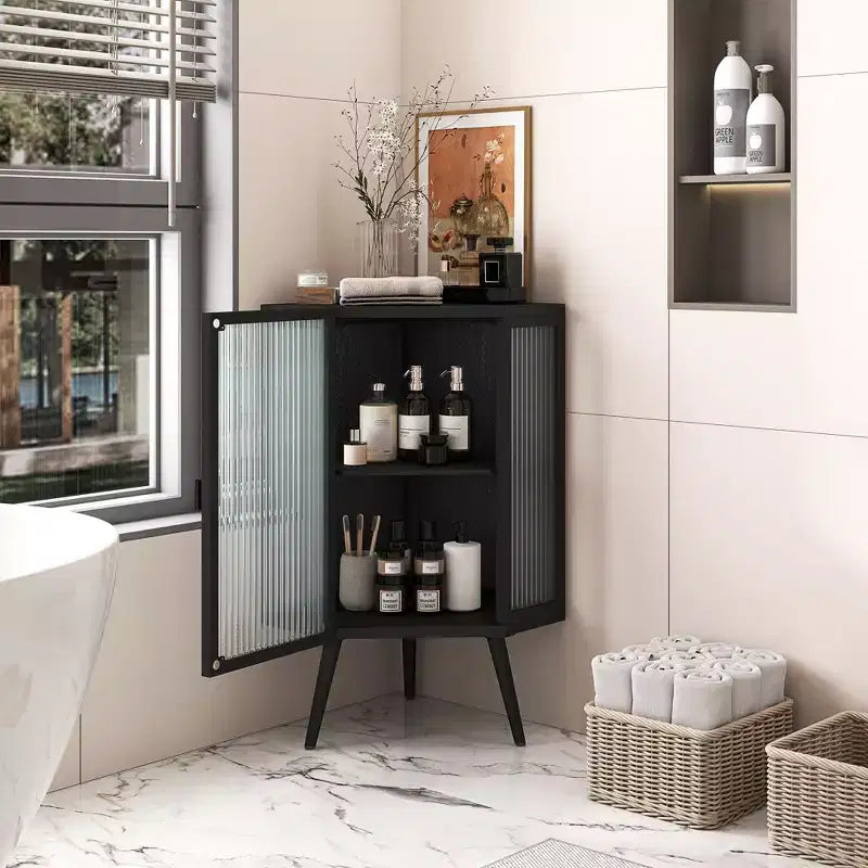 Meuble de rangement de salle de bain en chêne