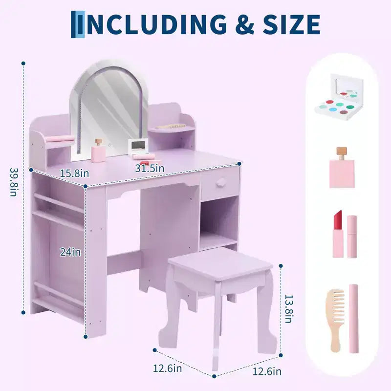 Coiffeuse pour enfants avec miroir