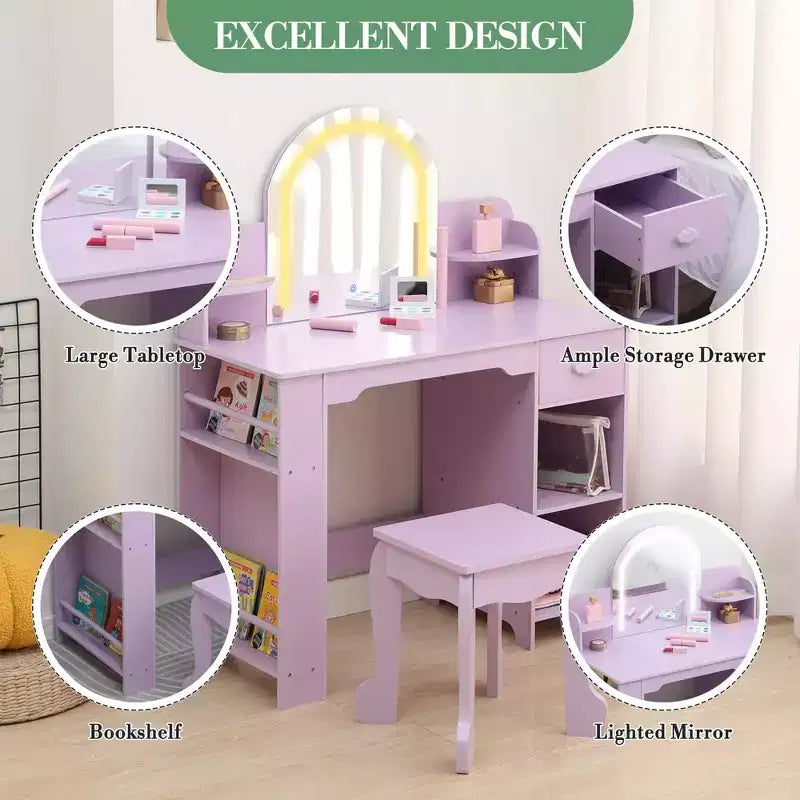 Coiffeuse pour enfants avec miroir