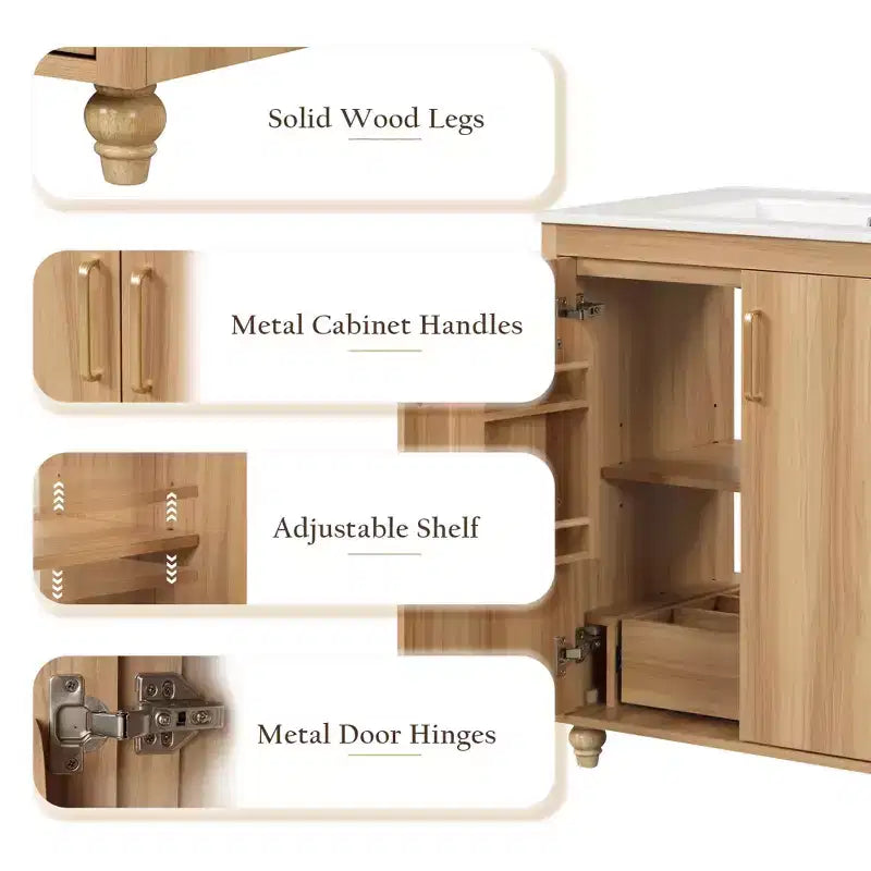 Avec évier, portes et tiroirs d'armoire multifonctionnels