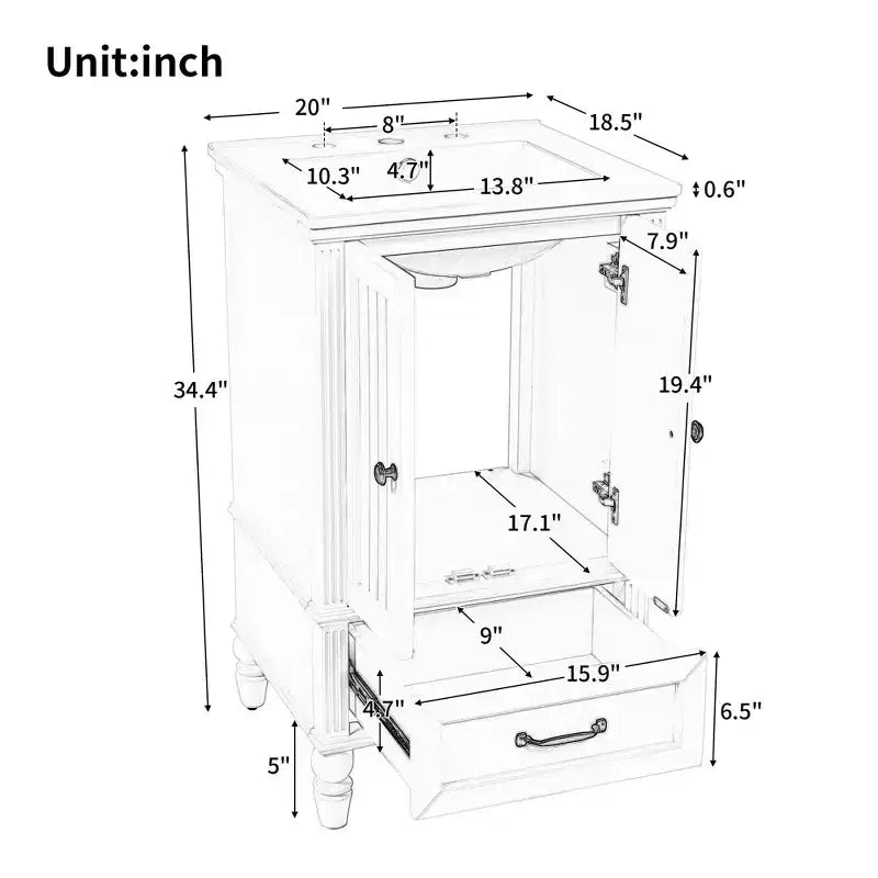 Meuble de salle de bain avec lavabo