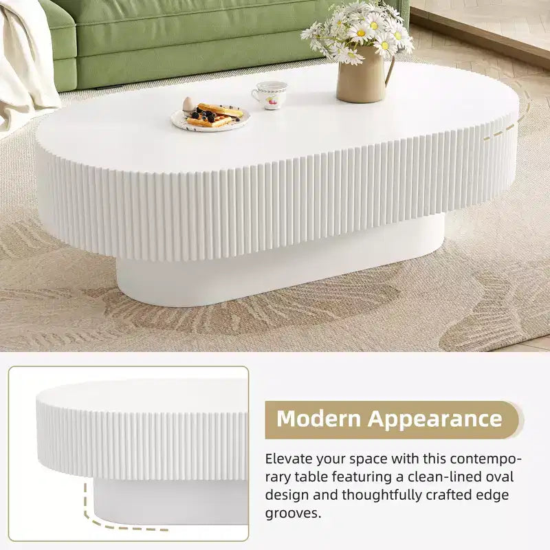 Table basse encastrée en bois ; table d'appoint moderne en forme de tambour