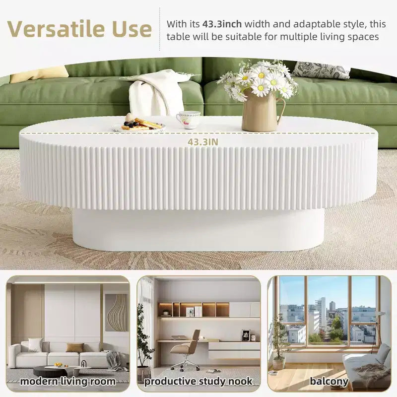 Table basse encastrée en bois ; table d'appoint moderne en forme de tambour