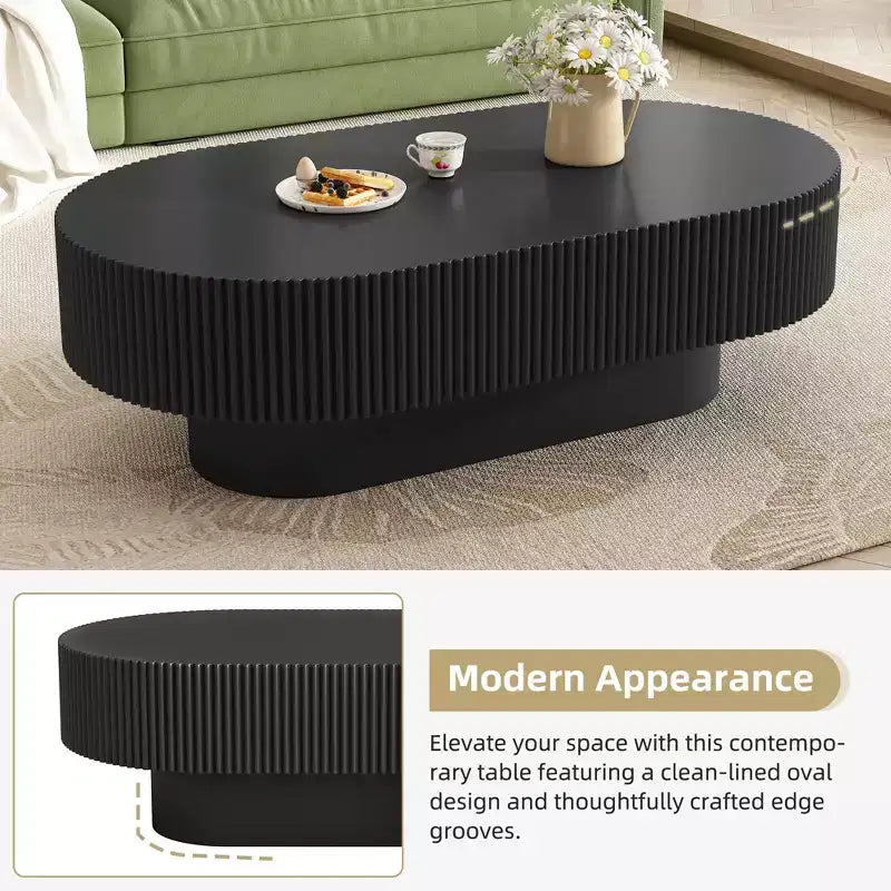 Table basse encastrée en bois ; table d'appoint moderne en forme de tambour
