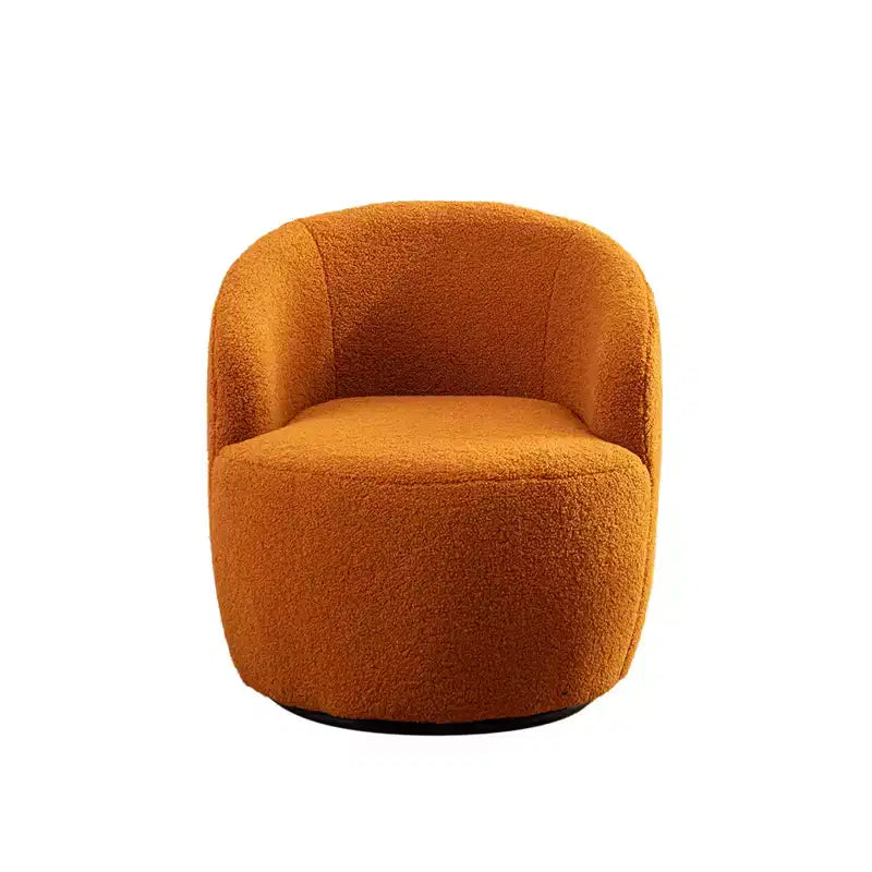 Fauteuil pivotant d'appoint en tissu avec anneau en métal thermolaqué noir
