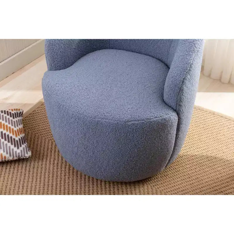 Fauteuil pivotant d'appoint en tissu avec anneau en métal thermolaqué noir