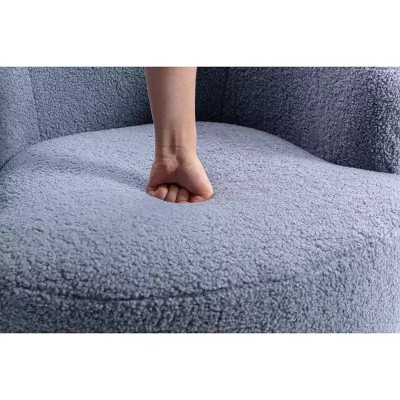 Fauteuil pivotant d'appoint en tissu avec anneau en métal thermolaqué noir