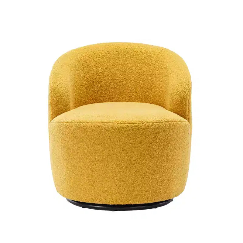 Fauteuil pivotant d'appoint en tissu avec anneau en métal thermolaqué noir
