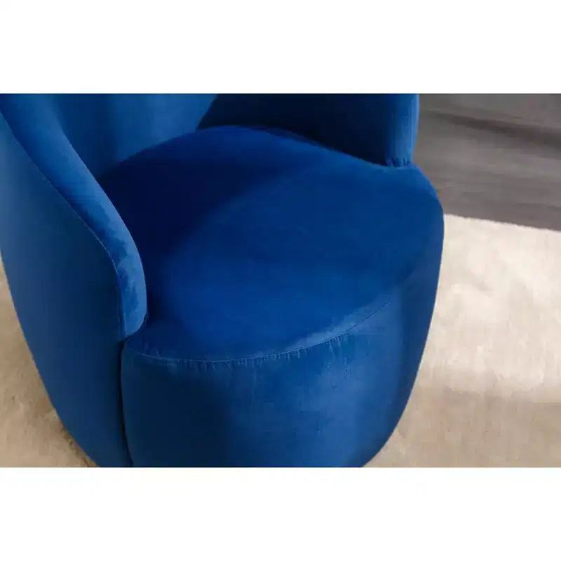 Fauteuil pivotant d'appoint en tissu avec anneau en métal thermolaqué noir