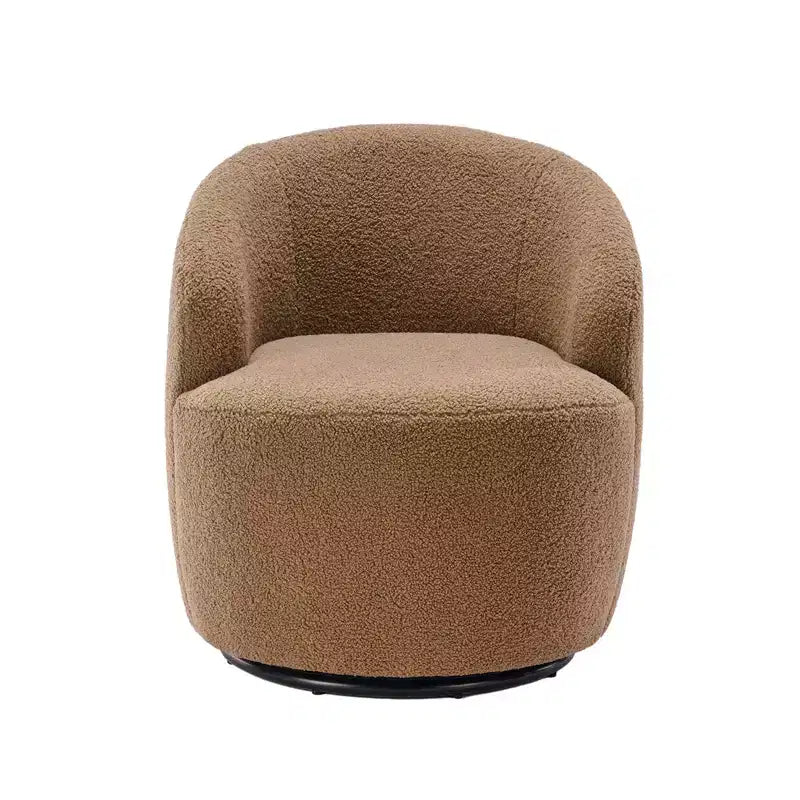 Fauteuil pivotant d'appoint en tissu avec anneau en métal thermolaqué noir