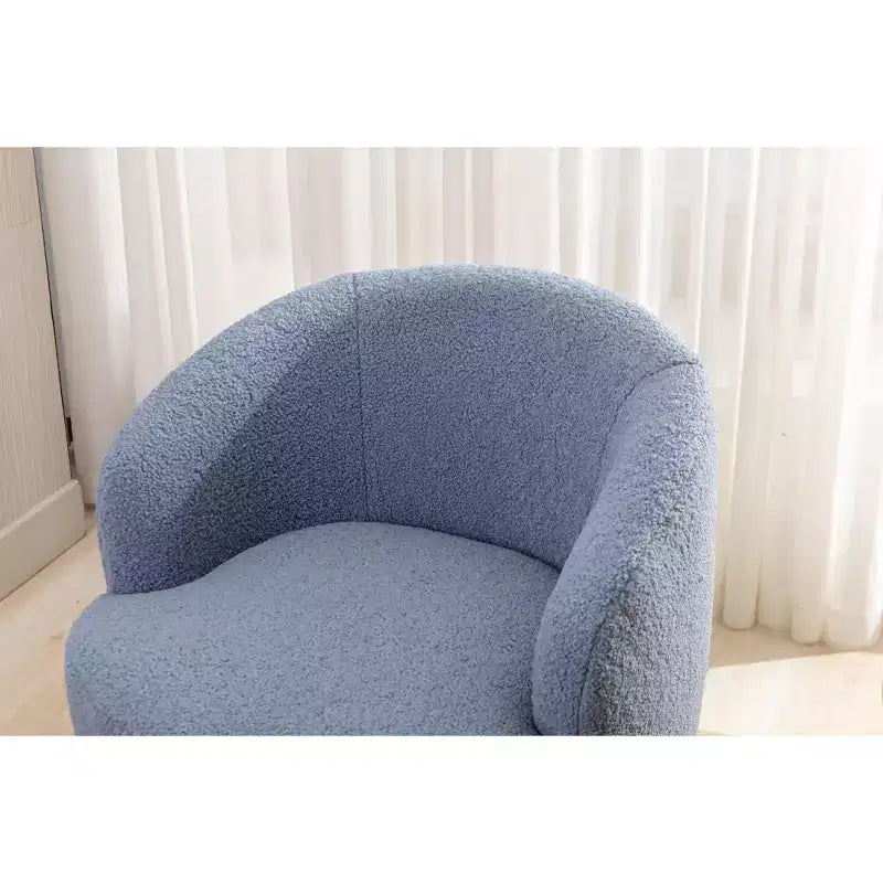 Fauteuil pivotant d'appoint en tissu avec anneau en métal thermolaqué noir