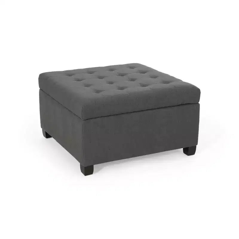 Banc de rangement carré ; tabouret de pied de lit