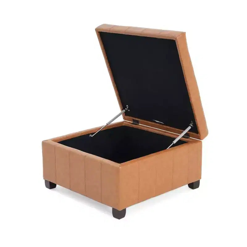 Banc de rangement carré ; tabouret de pied de lit