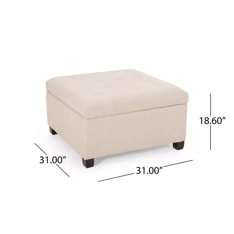 Banc de rangement carré ; tabouret de pied de lit