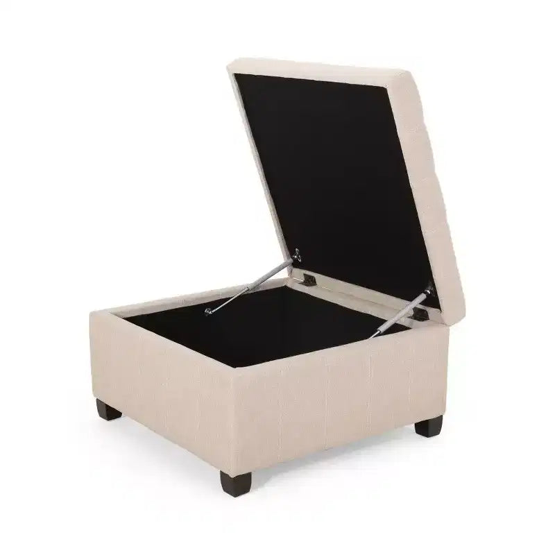 Banc de rangement carré ; tabouret de pied de lit