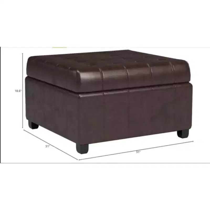 Banc de rangement carré ; tabouret de pied de lit