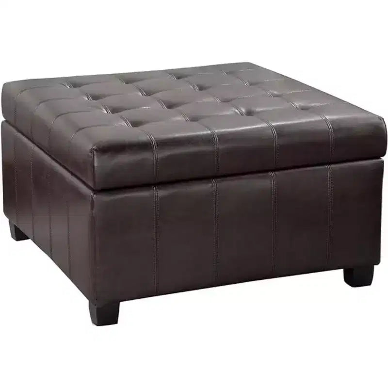 Banc de rangement carré ; tabouret de pied de lit