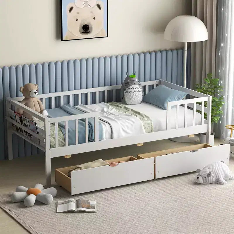 Lit double pour enfant avec rangements