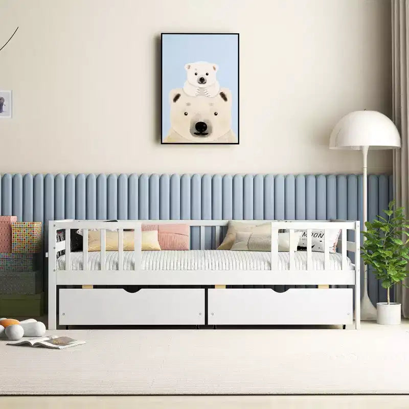 Lit double pour enfant avec rangements