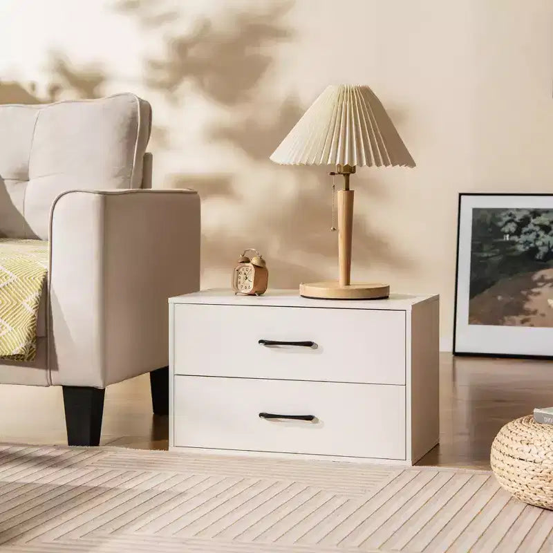 2 Commodes de Rangement Empilables à 2 Tiroirs avec Dispositif Anti-basculement