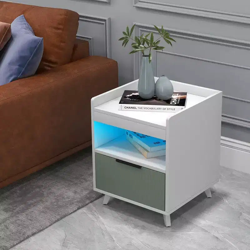 Table de chevet moderne avec lumière LED