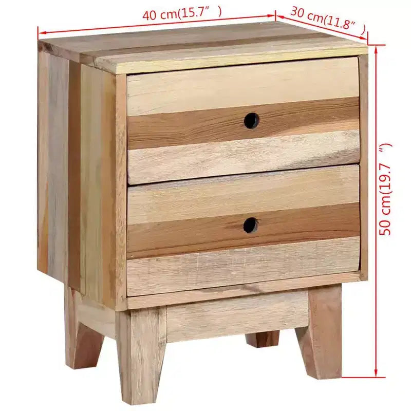 Table de chevet en bois massif recyclé