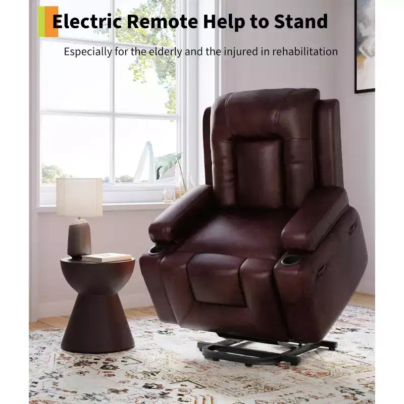 Fauteuil inclinable électrique réglable en hauteur - avec fonctions de chauffage et de massage