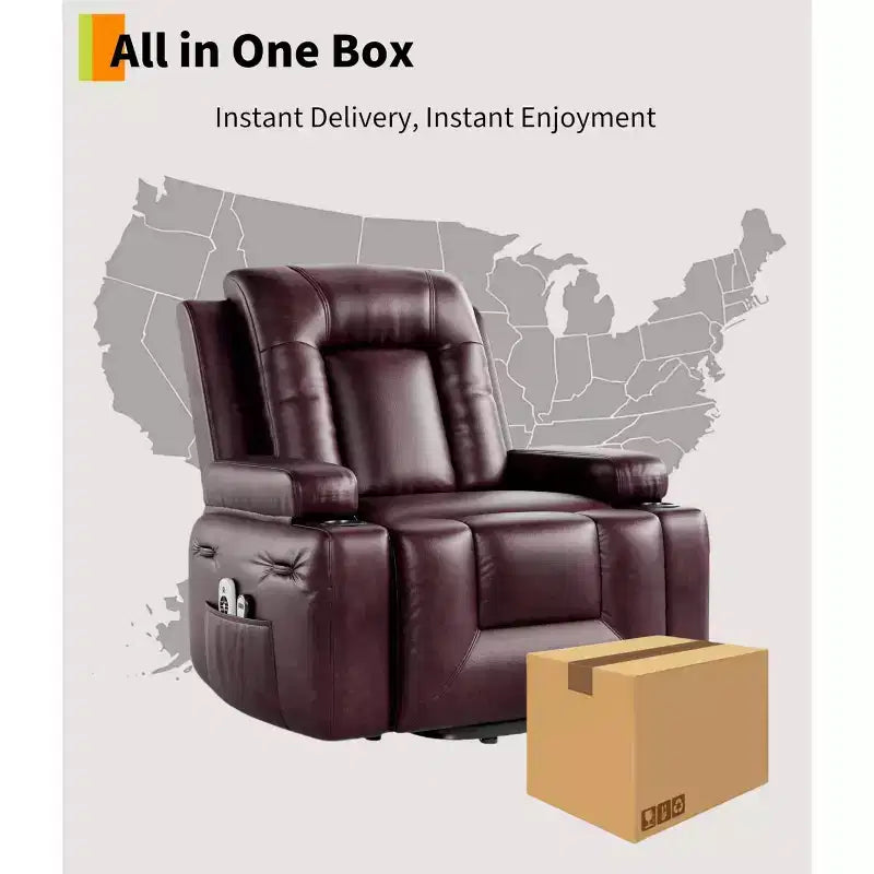 Fauteuil inclinable électrique réglable en hauteur - avec fonctions de chauffage et de massage