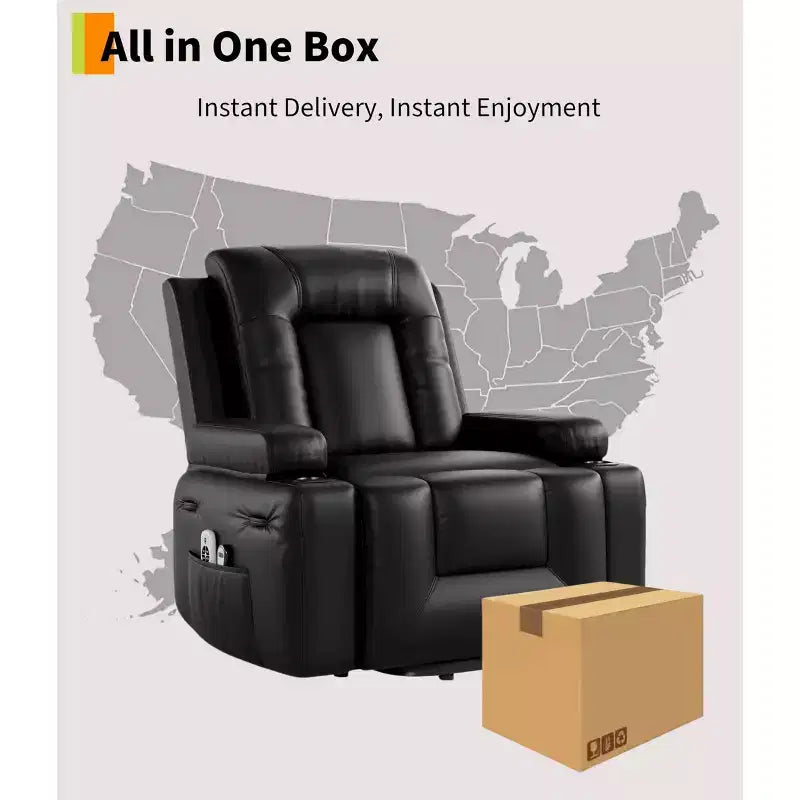 Fauteuil inclinable électrique réglable en hauteur - avec fonctions de chauffage et de massage