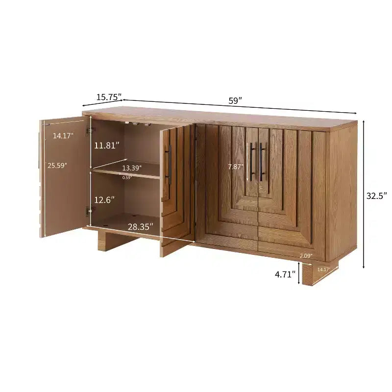 Bahut en bois de style médiéval