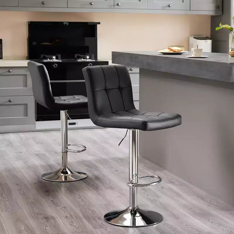 Tabouret de bar réglable en cuir