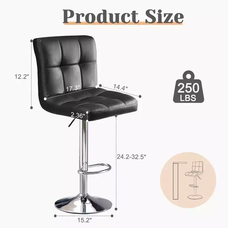 Tabouret de bar réglable en cuir
