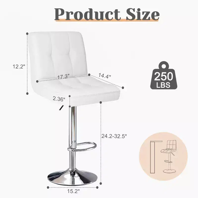 Tabouret de bar réglable en cuir