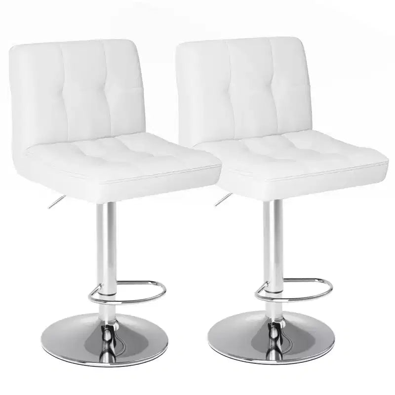 TUYOHW PU Leather Adjustable Bar Stools Set of 2;Counter Height Bar Stools with Backrest & Footrest;Barstool;Swivel Barstool for Kitchen;Cafe