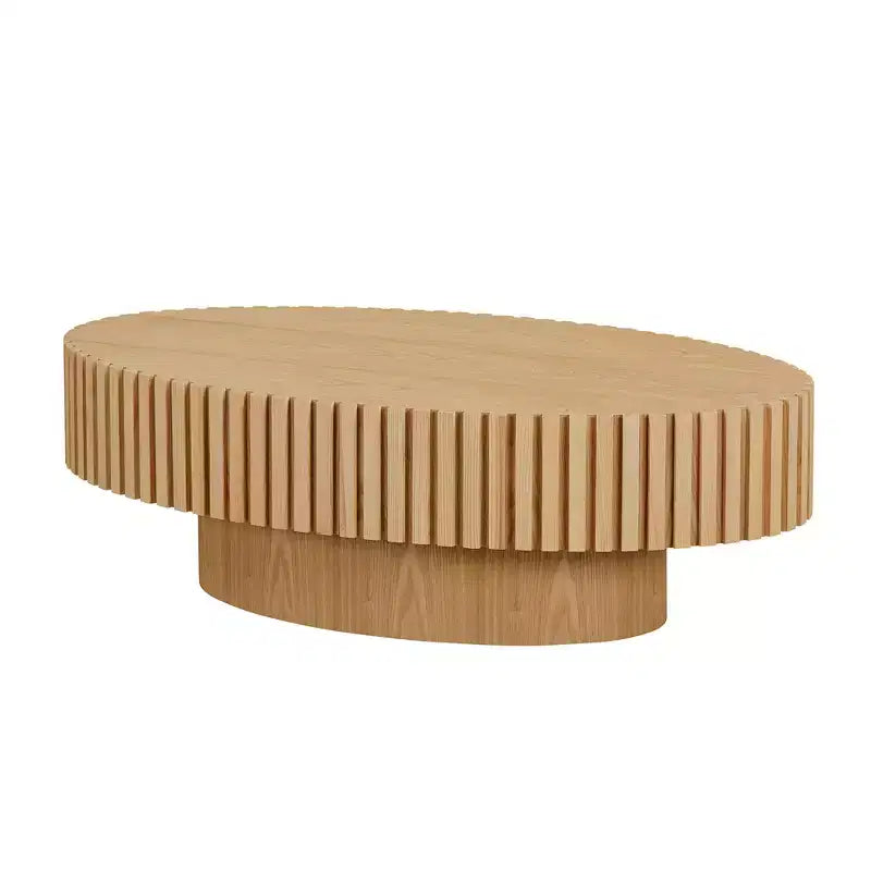 Table basse ovale moderne; faite à la main