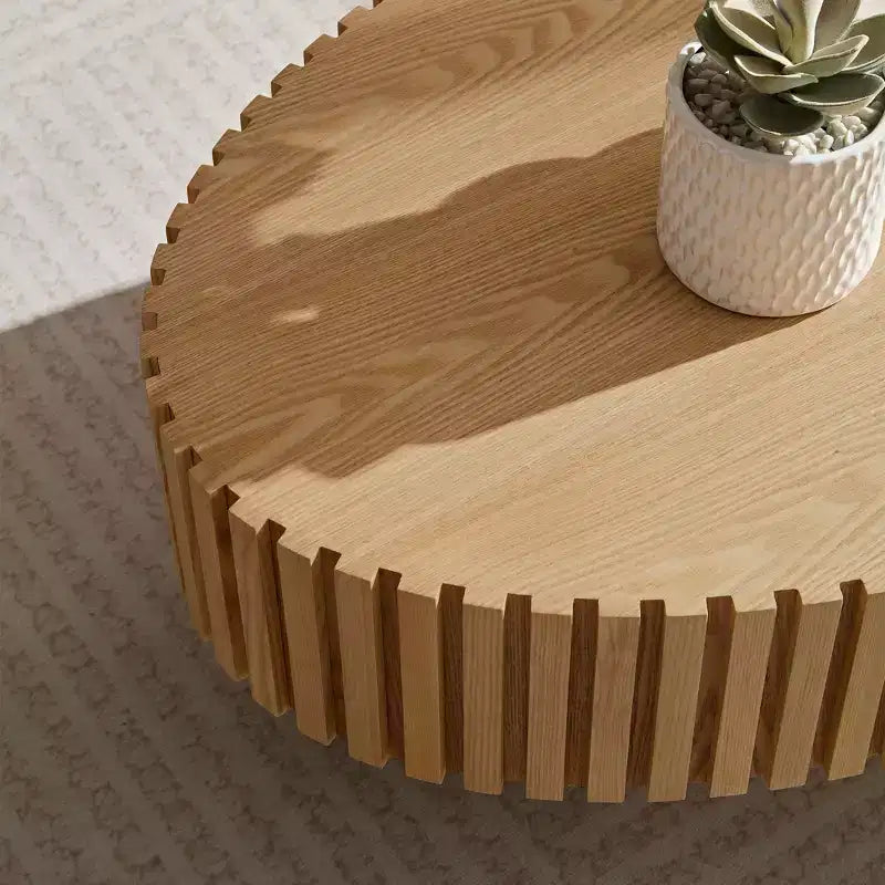 Table basse ovale moderne; faite à la main