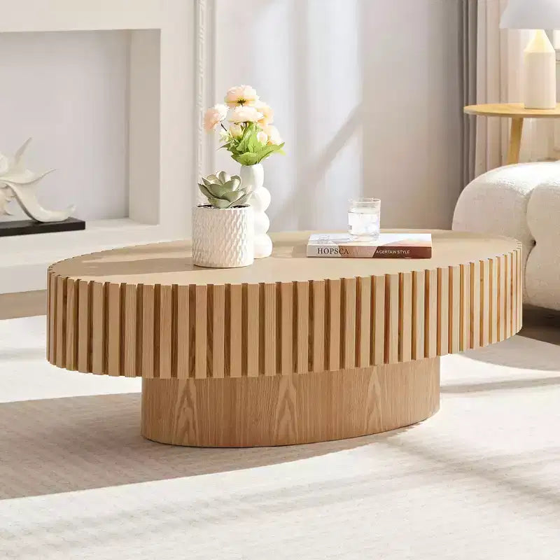 Table basse ovale moderne; faite à la main