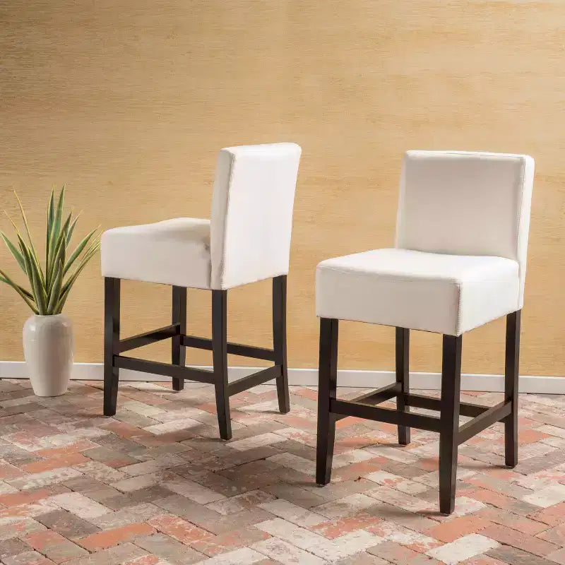 MAYEERTY Set of 2 Zuma KD Counter Stools; Detachable Design Bar Height; Kitchen Bar Seating