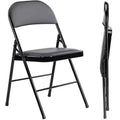 TUYOHW 18 Foldable Dining Chairs Set of 2/4;Waterproof Leather Side Chairs for Kitchen and Dining Room;Sturdy Metal Legs with 350lbs Capacity