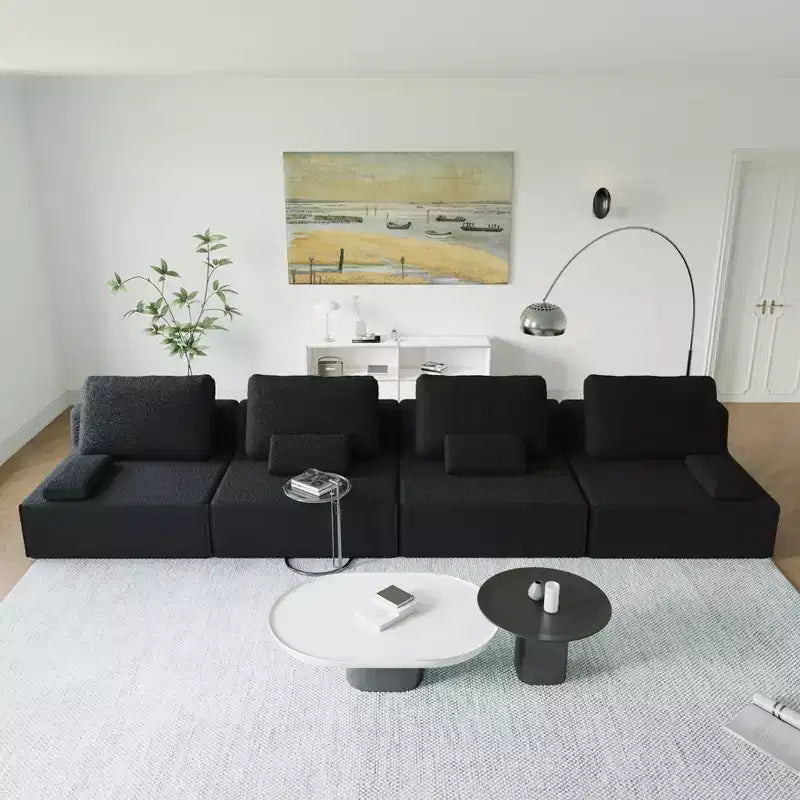 GDFStudio Brin 157.48'' Modern Modular Compressed Boucle 4-Seater Sectional Sofa