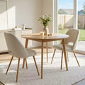 Boucl Upholstered Dining Chairs Set of 2; Modern Comfortable Kitchen Chairs with Curved Backrest and Metal Legs - Panipeachy