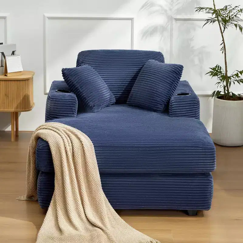 Fauteuil inclinable en velours côtelé avec repose-pieds, style moderne