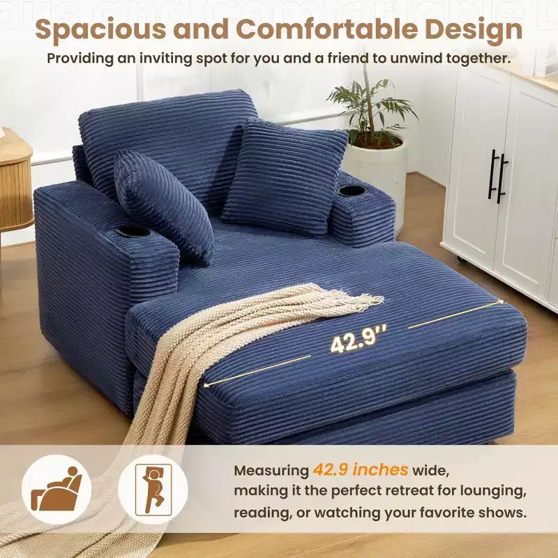 Fauteuil inclinable en velours côtelé avec repose-pieds, style moderne