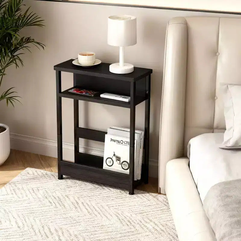 Table d'appoint à trois niveaux de style industriel, peu encombrante
