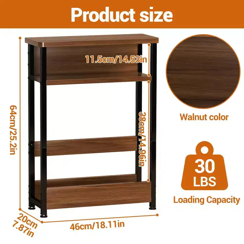 Table d'appoint à trois niveaux de style industriel, peu encombrante