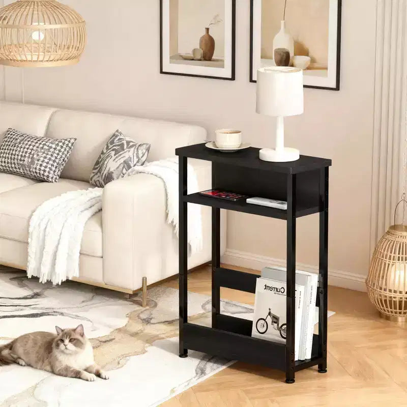 Table d'appoint à trois niveaux de style industriel, peu encombrante