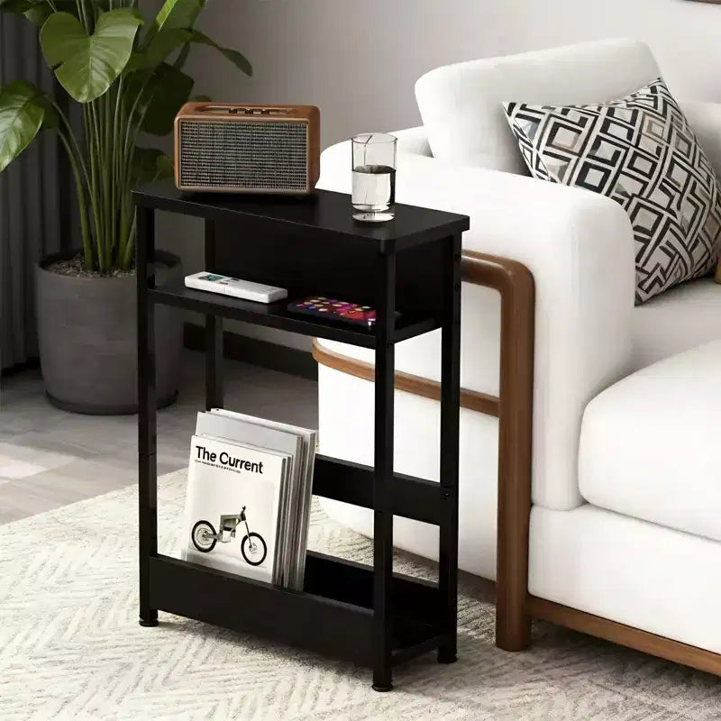 Table d'appoint à trois niveaux de style industriel, peu encombrante