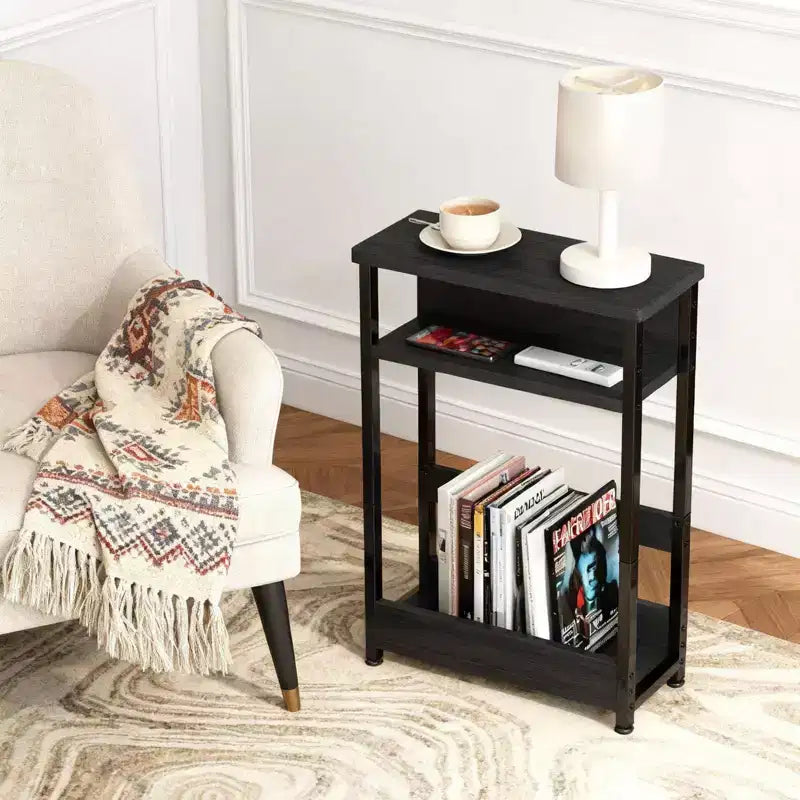 Table d'appoint à trois niveaux de style industriel, peu encombrante