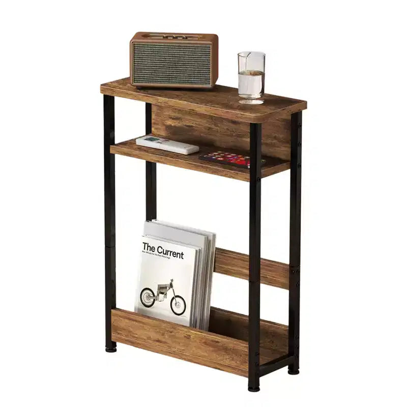 Table d'appoint à trois niveaux de style industriel, peu encombrante