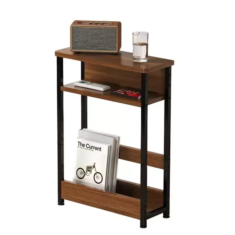 Table d'appoint à trois niveaux de style industriel, peu encombrante